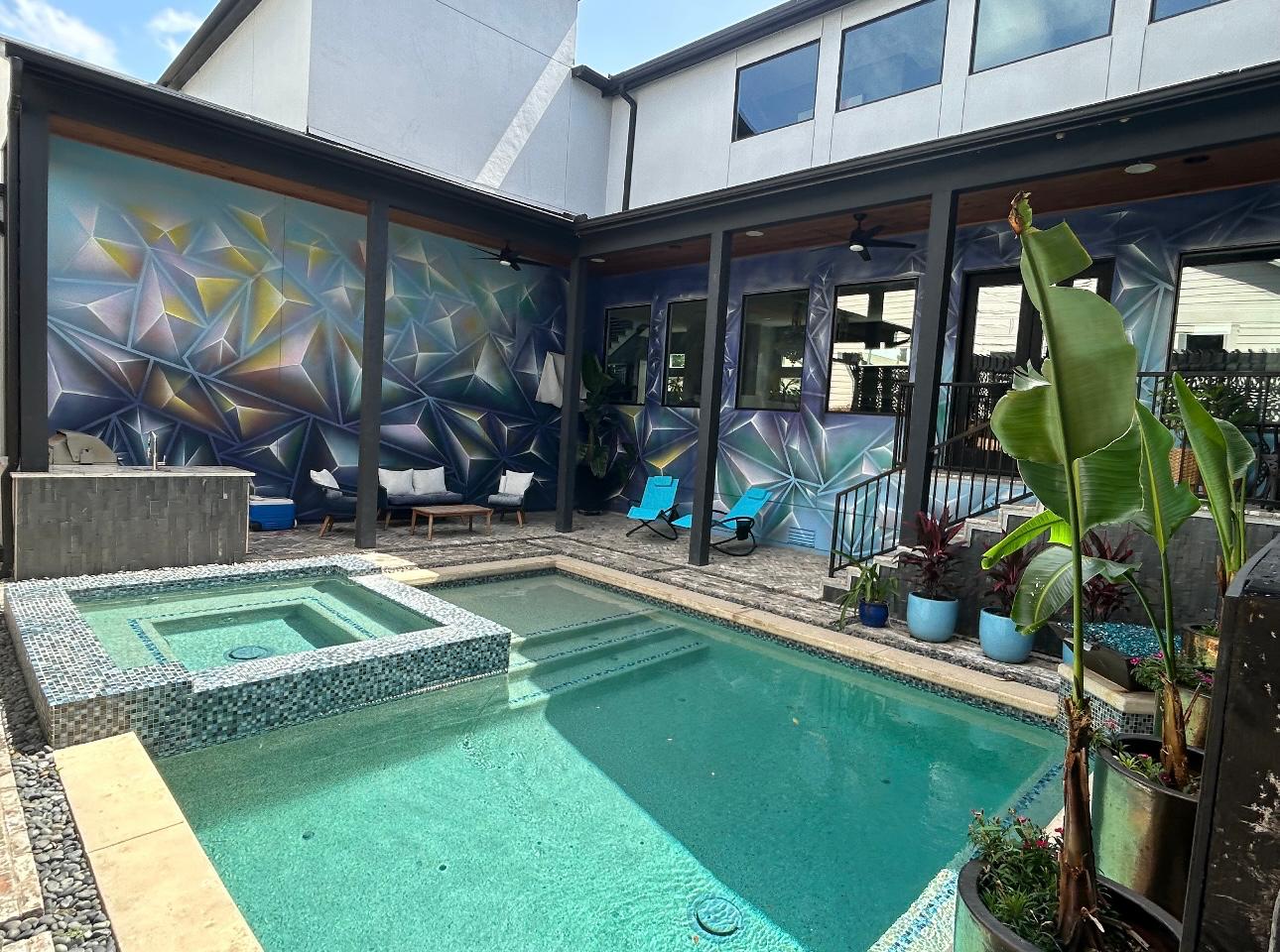 Cubist Pool Yard Mural