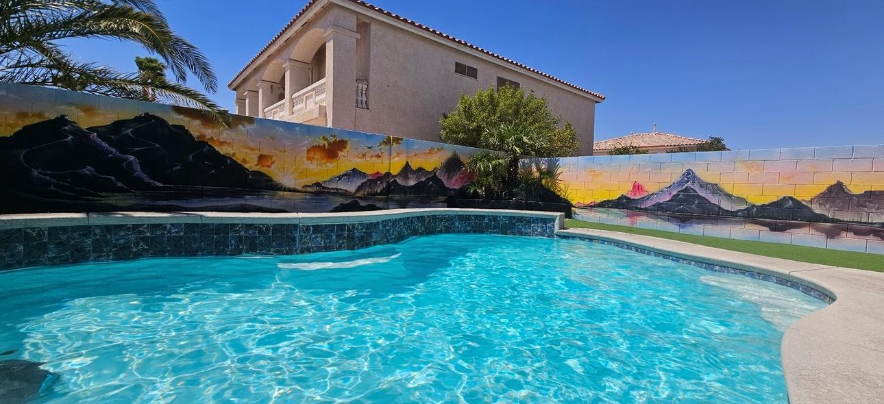 Private Pool Yard Mural